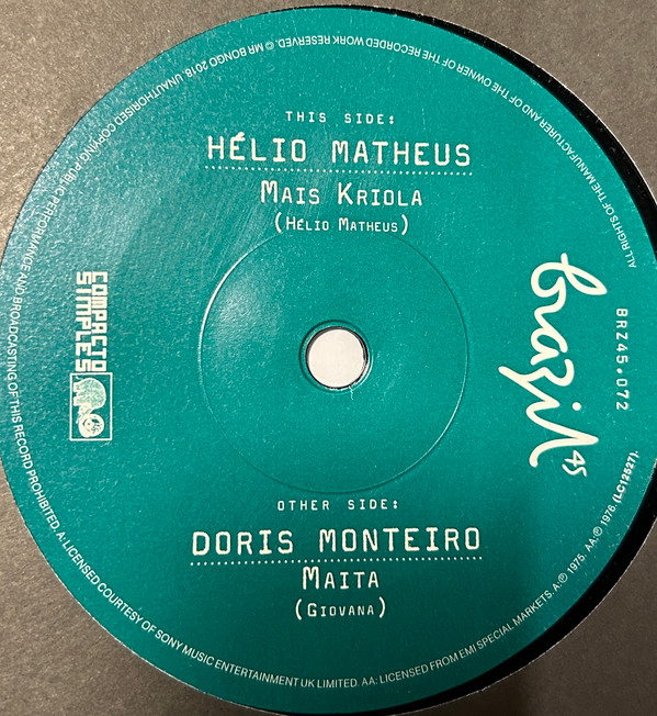 MATHEUS, HELIO – MATHEUS, HELIO – MAIS KRIOLA + DORIS MONTEIRO - MAITA