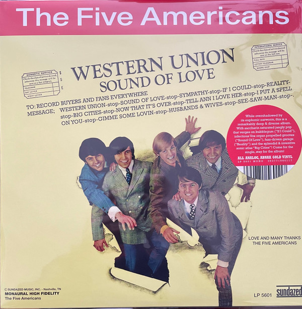 FIVE AMERICANS – FIVE AMERICANS – WESTERN UNION RSD 22/GOLD VINYL, RSD EXCLUSIVE